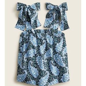 J. Crew Ratti Print Tie Shoulder Top Size XS Sleeveless Blue